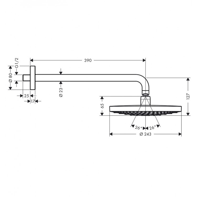Dušas galva HG Raindance Select S 240 2jet, hroms 26466000