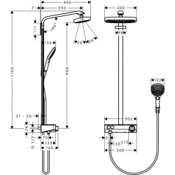 Dušas sistēma Hansgrohe Raindance Select E300 2jet 27126000