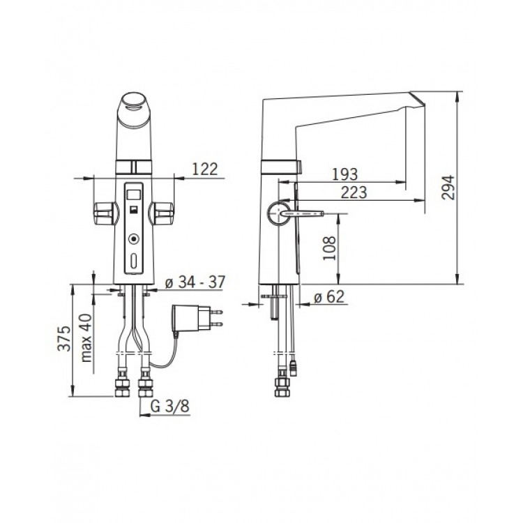 Virtuves izlietnes maisītājs ar bezkontakta funkciju ORAS OPTIMA,5V 2722