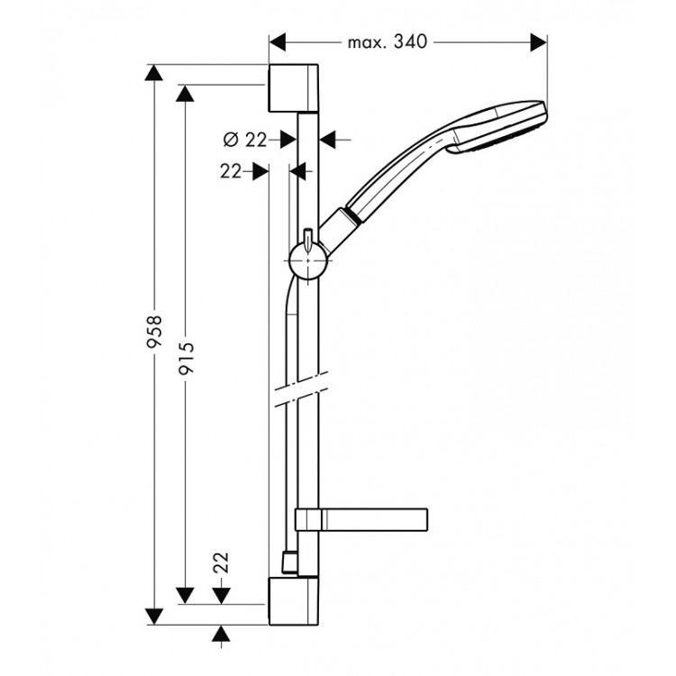 Dušas komplekts Hansgrohe Croma 100 Multi 3jet 27774000