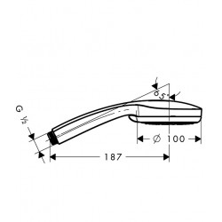 Rokas duša HG Croma 100 Vario, hroms 28535000