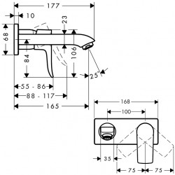Izlietnes maisītājs Hansgrohe Metris, hroms 31085000