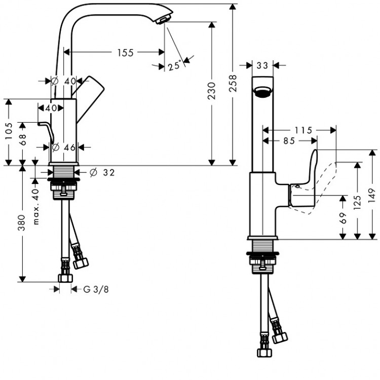 Izlietnes maisītājs Hansgrohe Metris ar korķi, hroms 31087000 Izlietnes maisītājs Hansgrohe Metris ar korķi, hroms 31087000