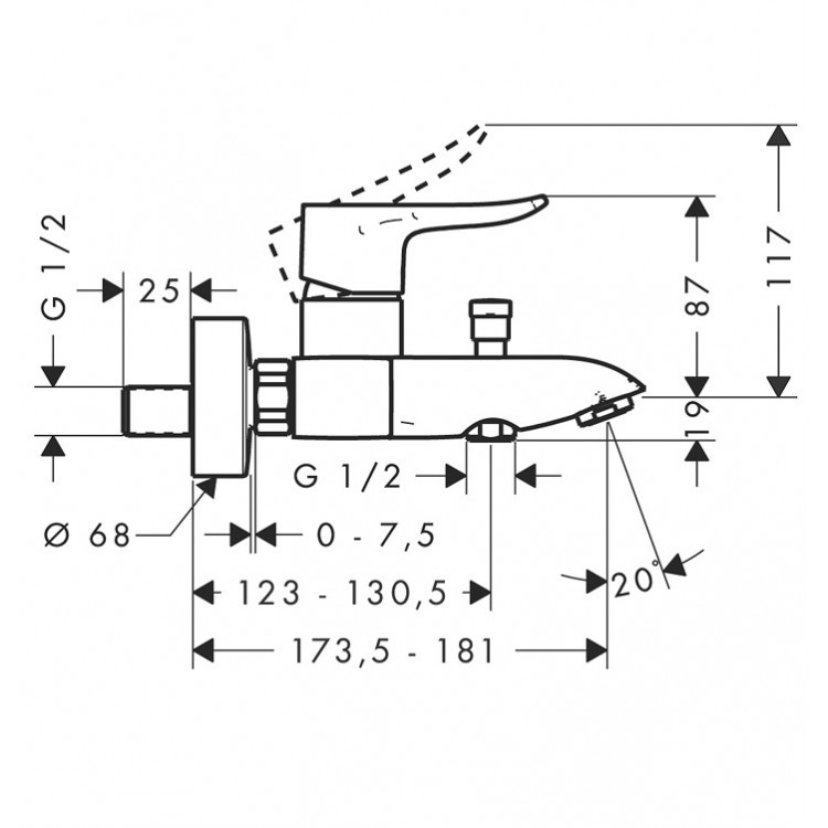 Vannas un dušas maisītājs Hansgrohe Metris, 31480000