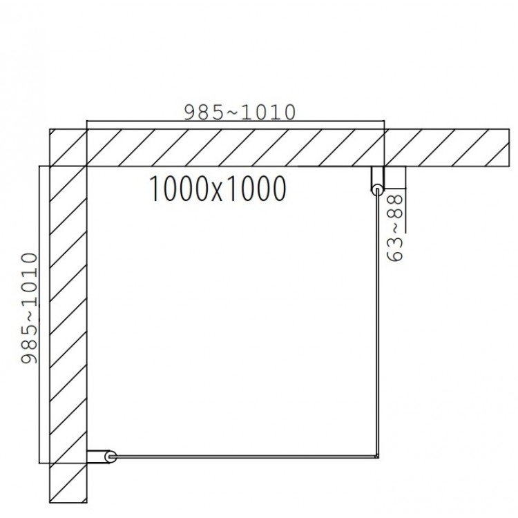 Dušas stūris kvadrātveida Duschy Corner 1000x1000,tonēts stikls 2x5232-100