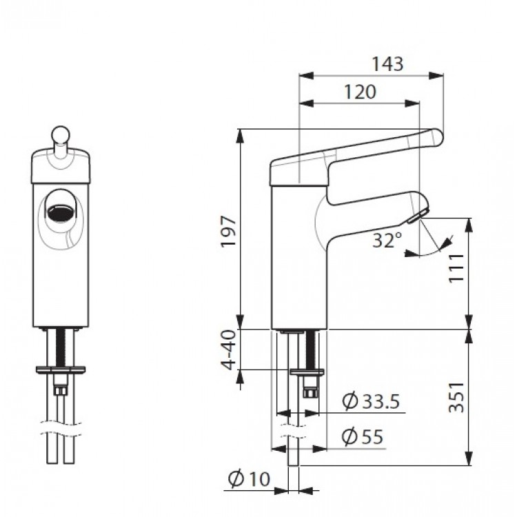 Izlietnes jaucējkrāns ORAS MEDIPRO 5510A