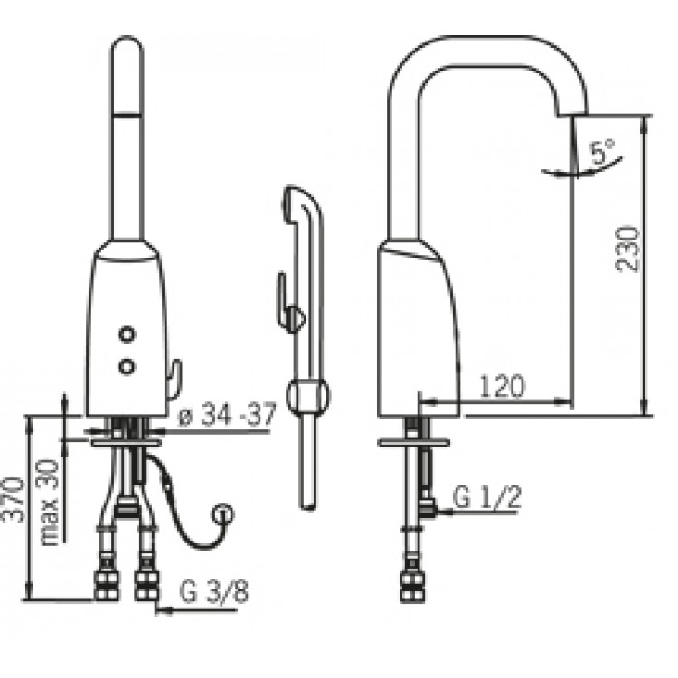 Izlietnes maisītājs ORAS ELECTRA 12V, 6336F Izlietnes maisītājs ORAS ELECTRA 12V, 6336F