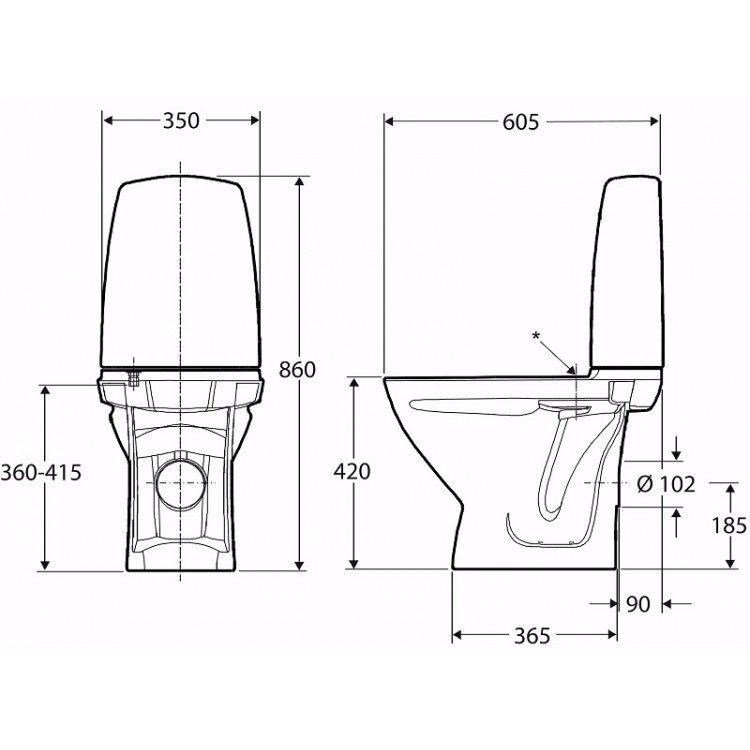Tualetes pods IFO SIGN īsais modelis, bez vāka 6832 0001 Tualetes pods IFO SIGN īsais modelis, bez vāka 6832 0001