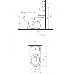 Tualetes pods KOLO SOLO ar vertikālu izvadu, ciets vāks 3/6L, 79219