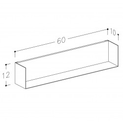 Vannas istabas plaukts KAME 60cm, AC1701-60/W/BL