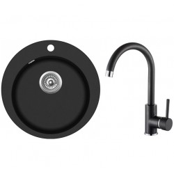 Virtuves izlietne HELIKA 505mm ar jaucējkrānu, SR100W/TAP5523-601 Virtuves izlietne HELIKA 505mm ar jaucējkrānu, SR100W/TAP5523-601