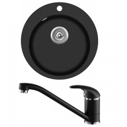 Virtuves izlietne HELIKA 505mm ar jaucējkrānu, SR100W/TAP2561-601 Virtuves izlietne HELIKA 505mm ar jaucējkrānu, SR100W/TAP2561-601