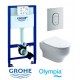 Komplekts Olympia Clear+Grohe rāmis Rapid SL+poga