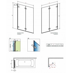 Vannas sieniņa Radaway Arta PND 130 cm