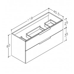 Vannas istabas skapītis izlietnei KAME BIG 120cm, BUD/12-3DR/24-BIG/BL