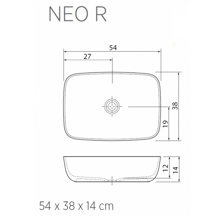 Vannas istabas uzliekamā izlietne Balteco NEO R 54x38cm, NEO R