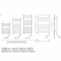 Elektriskais dvieļu žāvētājs POP STAR 500x1295mm 600W, balts C35