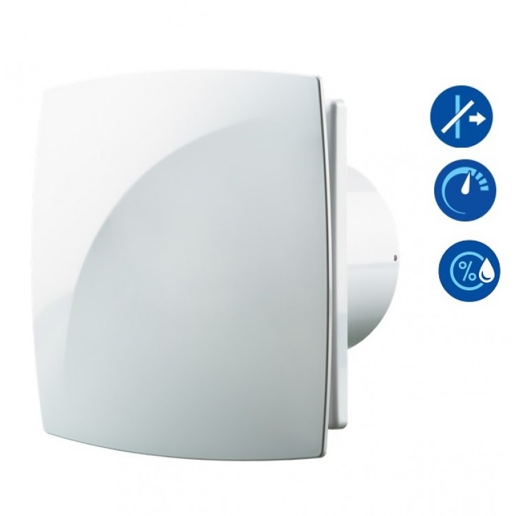 Sadzīves ventilators Blauberg MOON 100H ar taimeri, mitruma sensors Sadzīves ventilators Blauberg MOON 100H ar taimeri, mitruma sensors