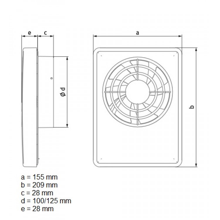 Sadzīves ventilators Blauberg SMART 100/125 ar taimeri, mitruma sensors Sadzīves ventilators Blauberg SMART 100/125 ar taimeri, mitruma sensors