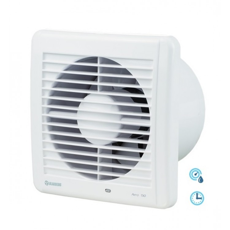 Sadzīves ventilators Blauberg Aero 150H ar taimeri, mitruma sensors Sadzīves ventilators Blauberg Aero 150H ar taimeri, mitruma sensors