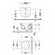 Tualetes pods piekaramais Duravit ME by Starck Compact Rimless ar vāku, 45300900A1 Tualetes pods piekaramais Duravit ME by Starck Compact Rimless ar vāku, 45300900A1