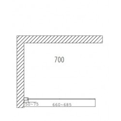 Dušas siena Duschy Wall 70 cm, caurspīdīgs stikls 5221-70