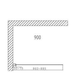 Dušas siena Duschy Wall 90 cm, caurspīdīgs stikls 5221-90