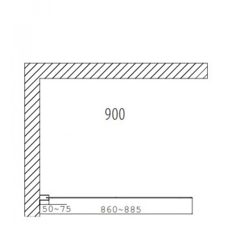 Dušas siena Duschy Wall 90 cm, Frost stikls 5223-90 Dušas siena Duschy Wall 90 cm, Frost stikls 5223-90