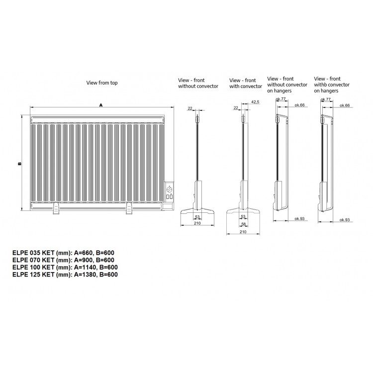 Eļļas sienas radiators ELPE 070 KET Eļļas sienas radiators ELPE 070 KET