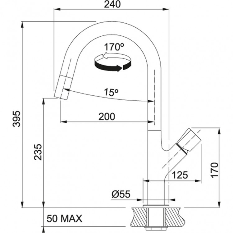 Virtuves izlietnes maisītājs FRANKE FLUENCE, 115.0352.510