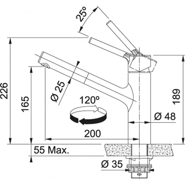 Virtuves izlietnes maisītājs FRANKE TOROS NEO, 115.0596.383
