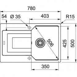 Virtuves izlietne FRANKE URBAN 78x50 cm, UBG 611-78, cashmere Virtuves izlietne FRANKE URBAN 78x50 cm, UBG 611-78, cashmere