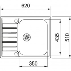 Virtuves izlietne FRANKE ARGOS G 62.5x51 cm, AGX 211-62G ar vent