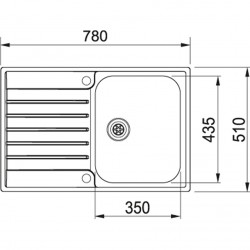 Virtuves izlietne FRANKE ARGOS G 78x51 cm, AGX 211-78G ar vent