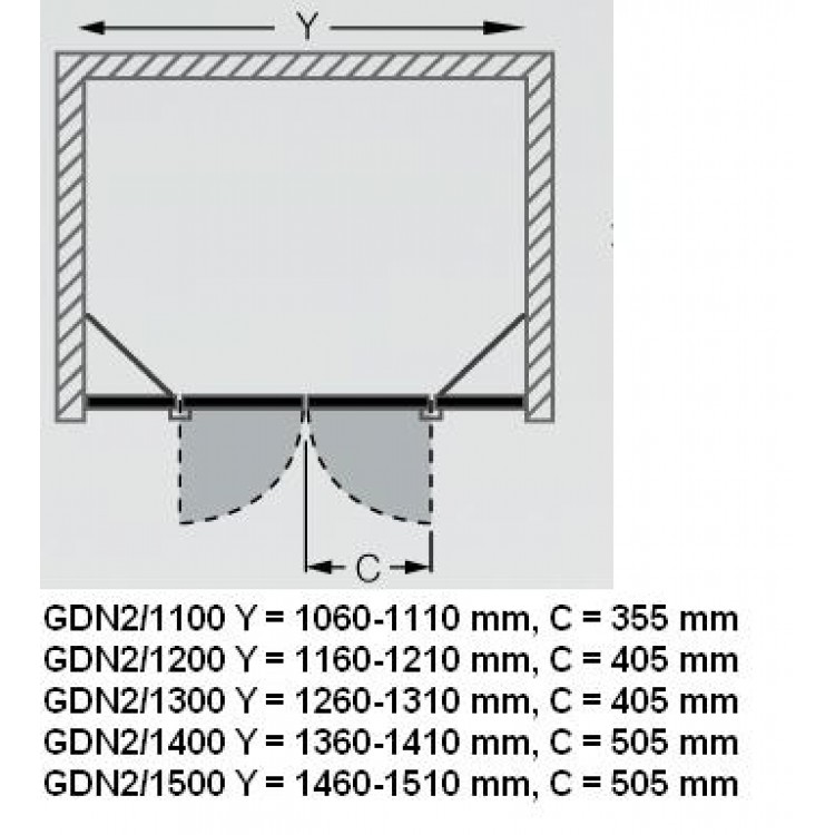 Dušas durvis veramās Roltechnik GDN2 1100mm