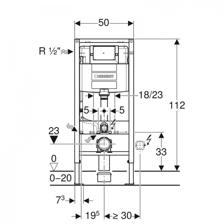 Iebūvējamais rāmis tualetes podam Geberit Duofix Omega, 111.060.00.1 Iebūvējamais rāmis tualetes podam Geberit Duofix Omega, 111.060.00.1