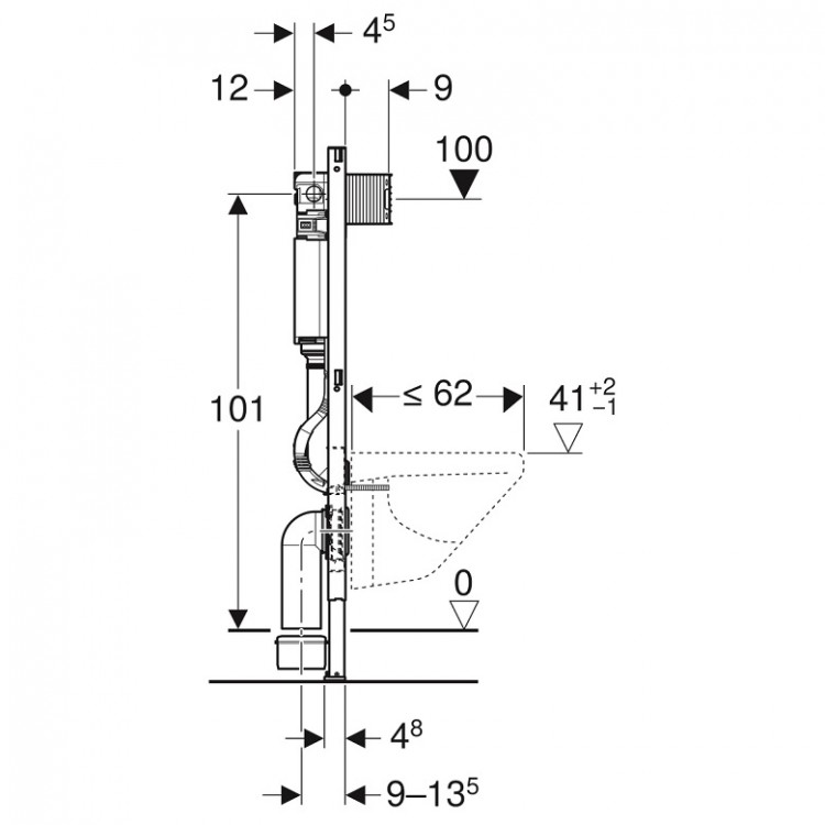 Iebūvējamais rāmis tualetes podam Geberit Duofix Omega, 111.060.00.1 Iebūvējamais rāmis tualetes podam Geberit Duofix Omega, 111.060.00.1