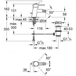 Bidē maisītājs Grohe CONCETTO, 32208 001