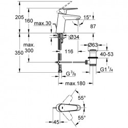 Izlietnes maisītājs Grohe Eurodisc Cosmo, 33190 002