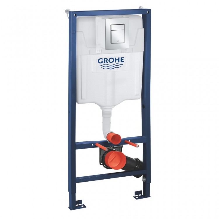 Iebūvējamais rāmis tualetes podam Grohe Rapid SL ar Skate Cosmo pogu, 39501000 Iebūvējamais rāmis tualetes podam Grohe Rapid SL ar Skate Cosmo pogu, 39501000