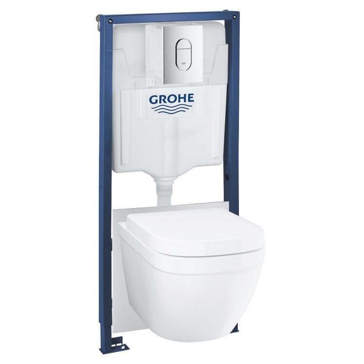 Komplekts Grohe Euro Ceramic WC+rāmis Rapid SL+poga 39536000 Komplekts Grohe Euro Ceramic WC+rāmis Rapid SL+poga 39536000