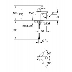 Izlietnes maisītājs Grohe Bauedge, 23330000