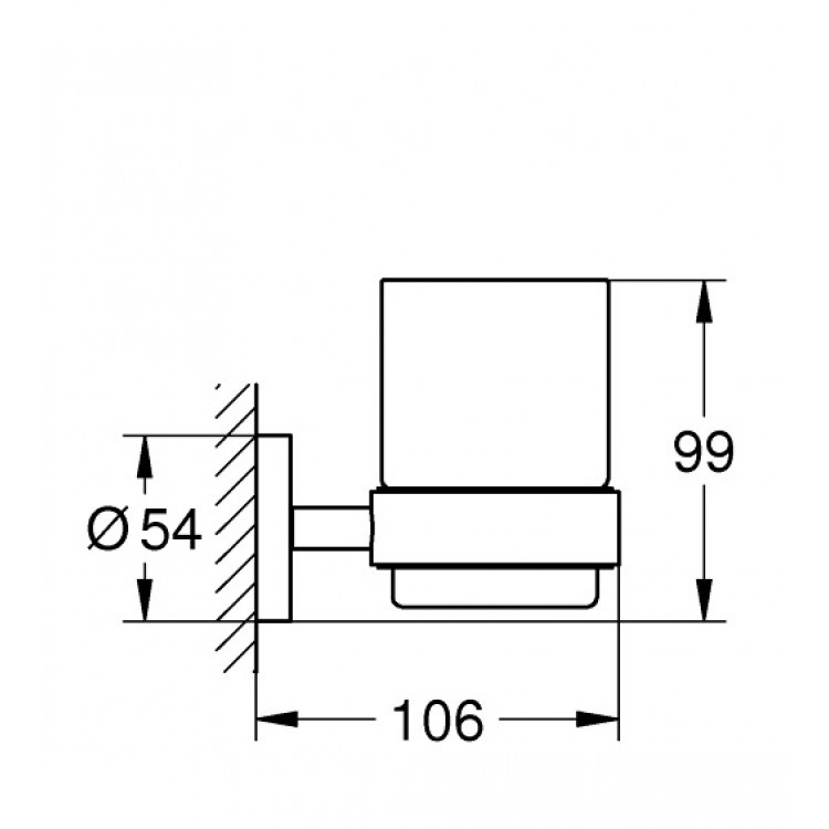 Glāze ar turētāju Grohe Essentials, hroms 40447001