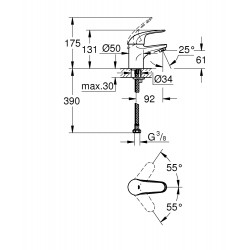 Izlietnes maisītājs Grohe Euroeco, 32734000