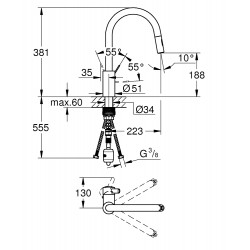 Virtuves izlietnes maisītājs GROHE Eurosmart Cosmo 31481001