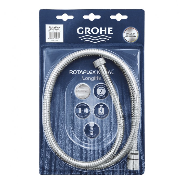 Dušas šļūtene Grohe Rotaflex Longlife 1.5m, 28417001 Dušas šļūtene Grohe Rotaflex Longlife 1.5m, 28417001