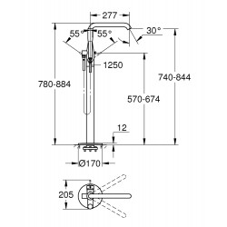 Vannas maisītājs brīvi stāvošs Grohe Essence New, 23491A01