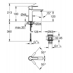 Izlietnes maisītājs Grohe LINEARE, 23106DC1