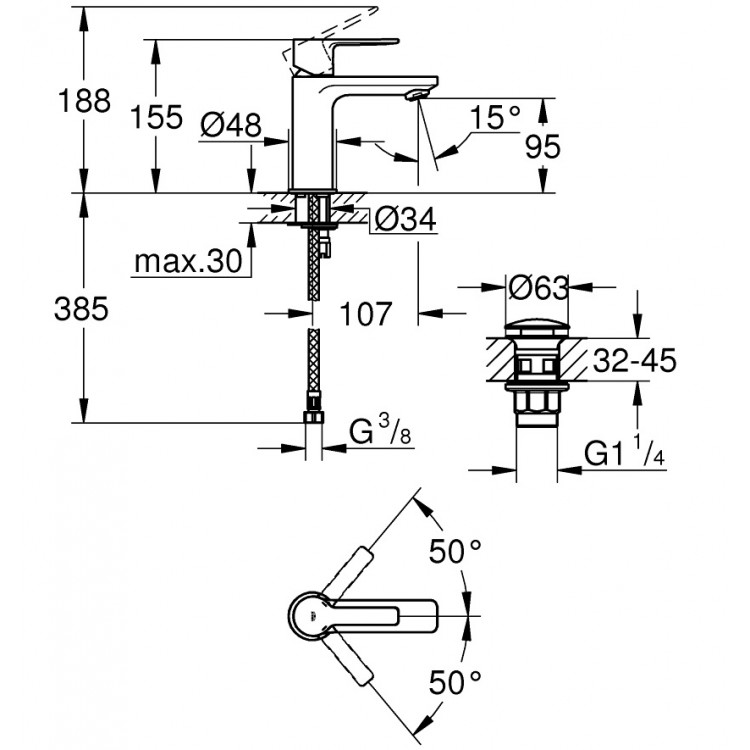 Izlietnes maisītājs Grohe LINEARE, 23791DC1 Izlietnes maisītājs Grohe LINEARE, 23791DC1