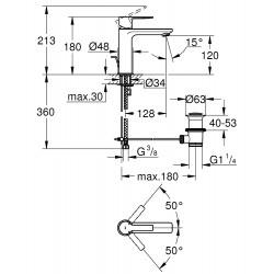 Izlietnes maisītājs Grohe LINEARE, 32114DC1